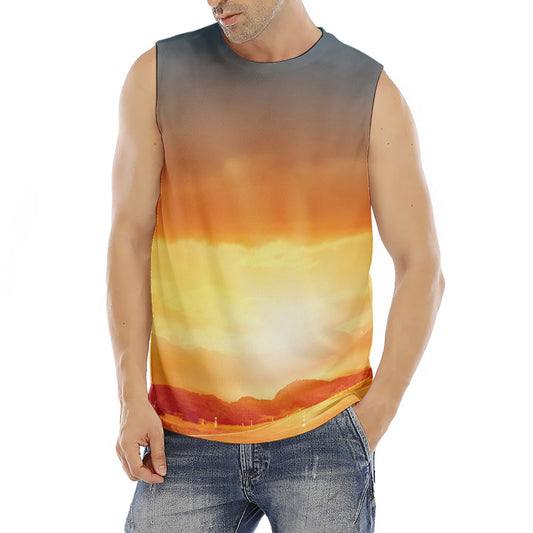 Sunrise Road Print Men's Fitness Tank Top
