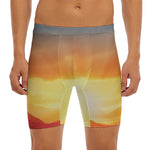 Sunrise Road Print Men's Long Boxer Briefs