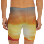 Sunrise Road Print Men's Long Boxer Briefs