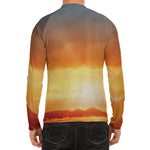 Sunrise Road Print Men's Long Sleeve Rash Guard