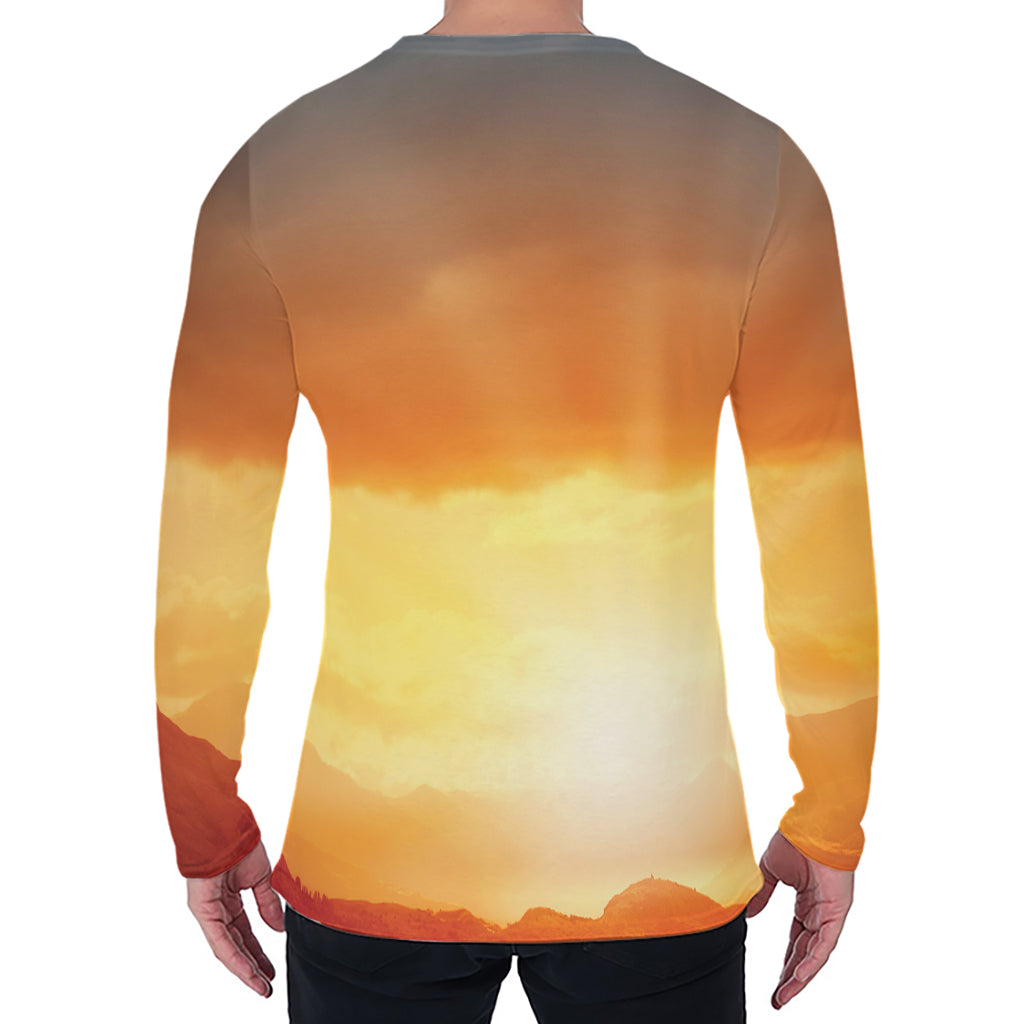 Sunrise Road Print Men's Long Sleeve T-Shirt