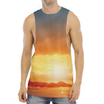 Sunrise Road Print Men's Muscle Tank Top