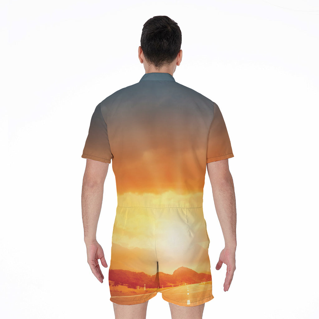 Sunrise Road Print Men's Rompers