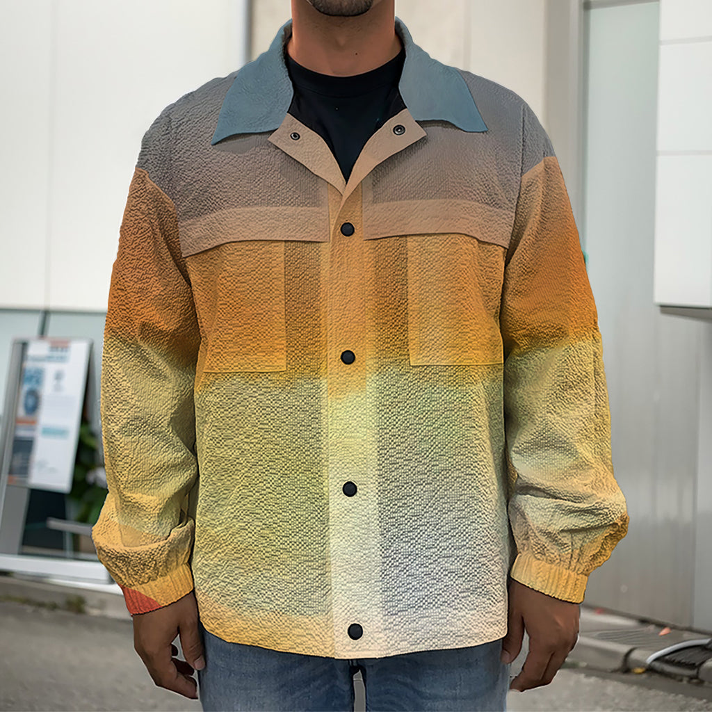 Sunrise Road Print Men's Shirt Jacket
