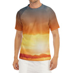 Sunrise Road Print Men's Short Sleeve Rash Guard