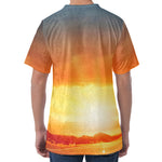 Sunrise Road Print Men's Velvet T-Shirt