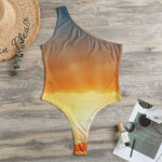 Sunrise Road Print One Shoulder Bodysuit