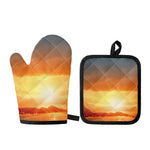 Sunrise Road Print Oven Mitt And Pot Holder Set