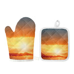 Sunrise Road Print Oven Mitt And Pot Holder Set