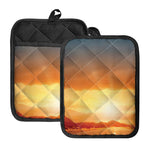 Sunrise Road Print Pot Holders With Pocket