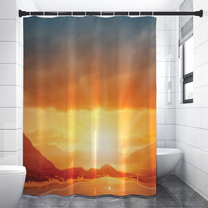 Sunrise Road Print Premium Shower Curtain