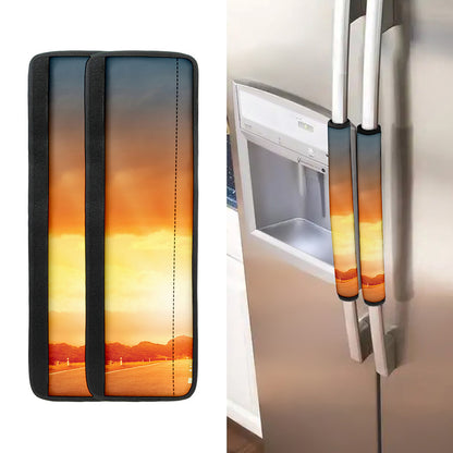 Sunrise Road Print Refrigerator Handle Covers
