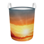 Sunrise Road Print Round Laundry Basket