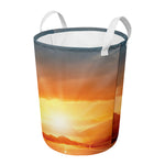 Sunrise Road Print Round Laundry Basket