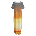 Sunrise Road Print Short Sleeve Long Nightdress