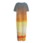 Sunrise Road Print Short Sleeve Long Nightdress