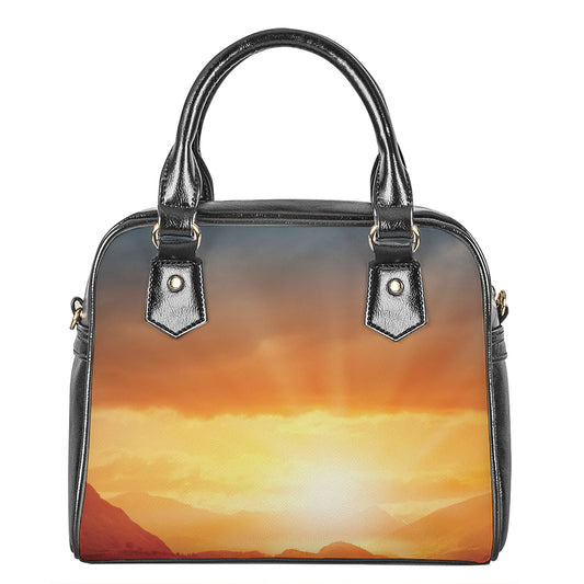 Sunrise Road Print Shoulder Handbag