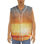 Sunrise Road Print Sleeveless Baseball Jersey