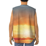 Sunrise Road Print Sleeveless Baseball Jersey