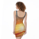Sunrise Road Print Sleeveless Bodycon Dress