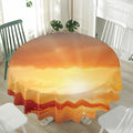 Sunrise Road Print Waterproof Round Tablecloth