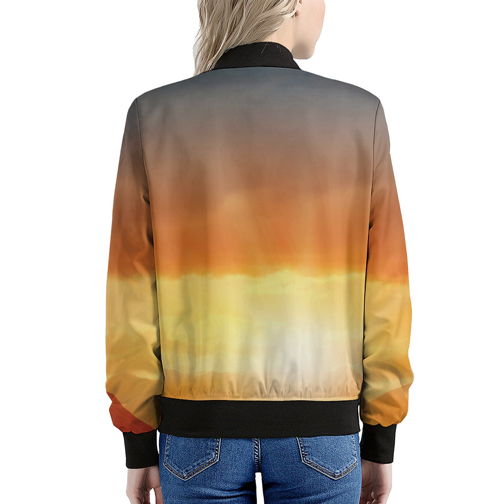 Sunrise Road Print Women's Bomber Jacket