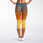 Sunrise Road Print Women's Capri Leggings