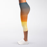 Sunrise Road Print Women's Capri Leggings