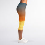 Sunrise Road Print Women's Capri Leggings