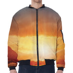 Sunrise Road Print Zip Sleeve Bomber Jacket