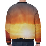 Sunrise Road Print Zip Sleeve Bomber Jacket