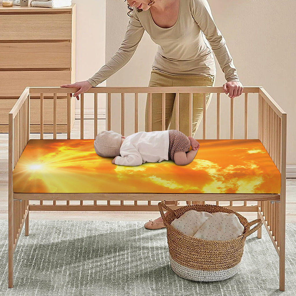Sunrise Sky Print Baby Crib Sheet
