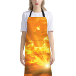 Sunrise Sky Print Bib Apron With Pocket