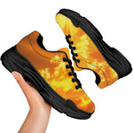 Sunrise Sky Print Black Chunky Shoes