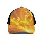 Sunrise Sky Print Black Mesh Trucker Cap