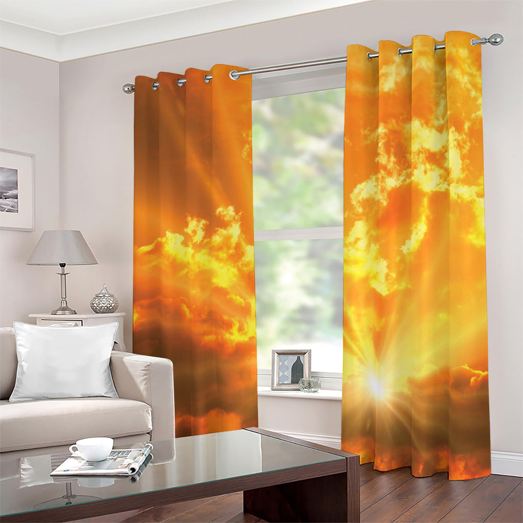 Sunrise Sky Print Blackout Grommet Curtains