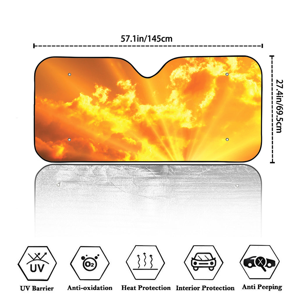 Sunrise Sky Print Car Windshield Sun Shade