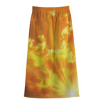 Sunrise Sky Print Cotton Front Slit Maxi Skirt