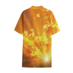 Sunrise Sky Print Cotton Hawaiian Shirt