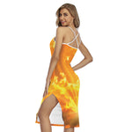 Sunrise Sky Print Cross Back Cami Dress