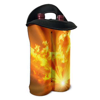 Sunrise Sky Print Double Neoprene Wine Tote