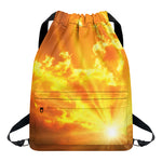 Sunrise Sky Print Drawstring Backpack
