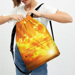Sunrise Sky Print Drawstring Backpack