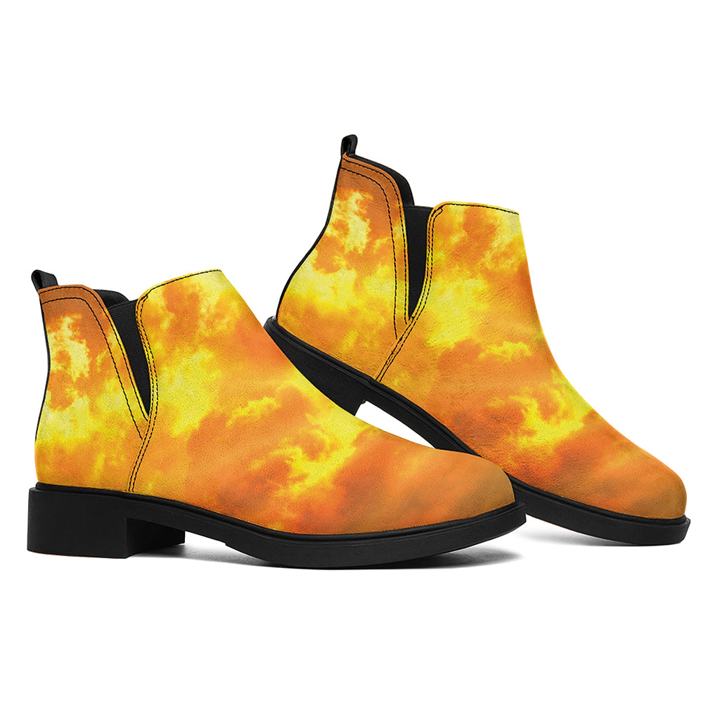 Sunrise Sky Print Flat Ankle Boots