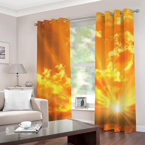 Sunrise Sky Print Grommet Curtains