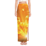 Sunrise Sky Print High Slit Maxi Skirt