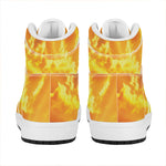 Sunrise Sky Print High Top Leather Sneakers