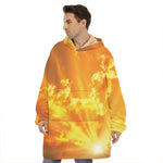 Sunrise Sky Print Hoodie Blanket