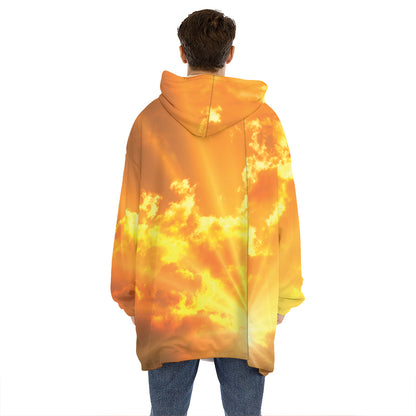 Sunrise Sky Print Hoodie Blanket