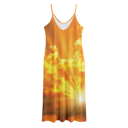 Sunrise Sky Print Jersey Midi Cami Dress